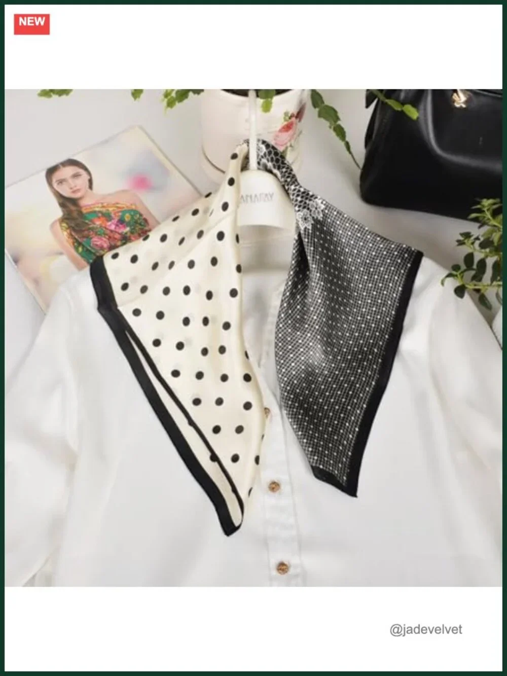 100% Mulberry Silk Square Neck Scarf Neckerchief